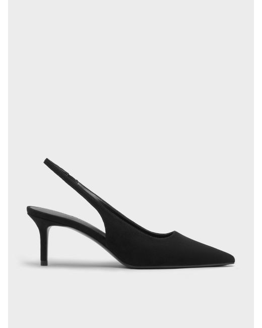 Charles & Keith Multicolor Kaia Faux Suede Pointed-Toe Slingback Pumps