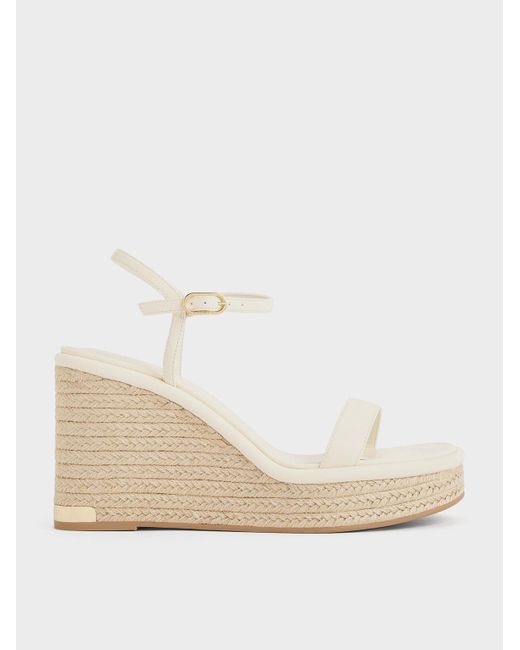Charles & Keith Natural Espadrille Wedges