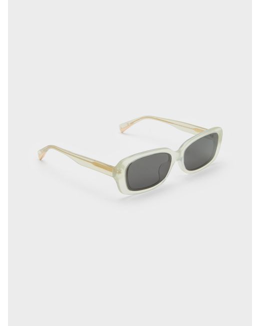 Charles & Keith Gray Aubrey Rectangular Sunglasses