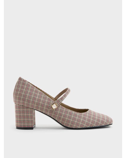 Charles & Keith Multicolor Marie Checkered Pearl Mary Jane Pumps