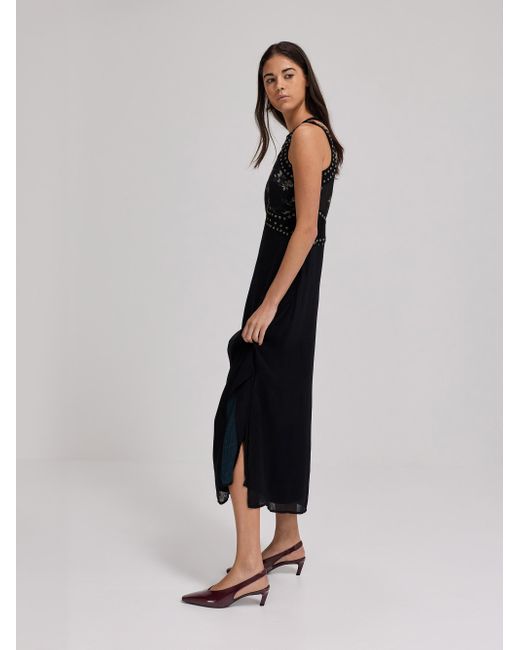 Charles & Keith Brown Patent Tapered Square-Toe Slingback Kitten Heels