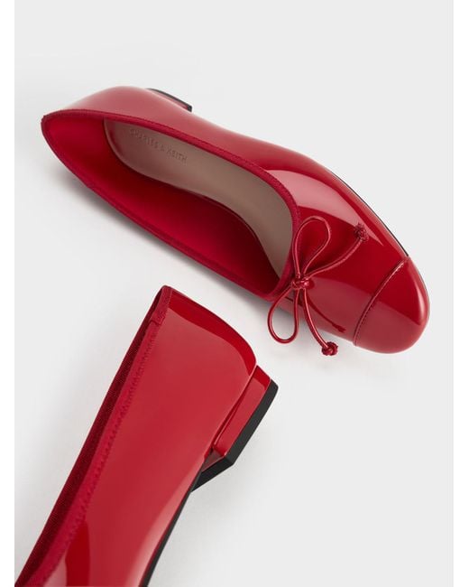 Charles & Keith Red Bow Ballet Flats