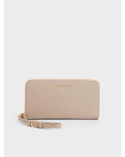 Charles & Keith Natural Chance Zip-around Long Wallet
