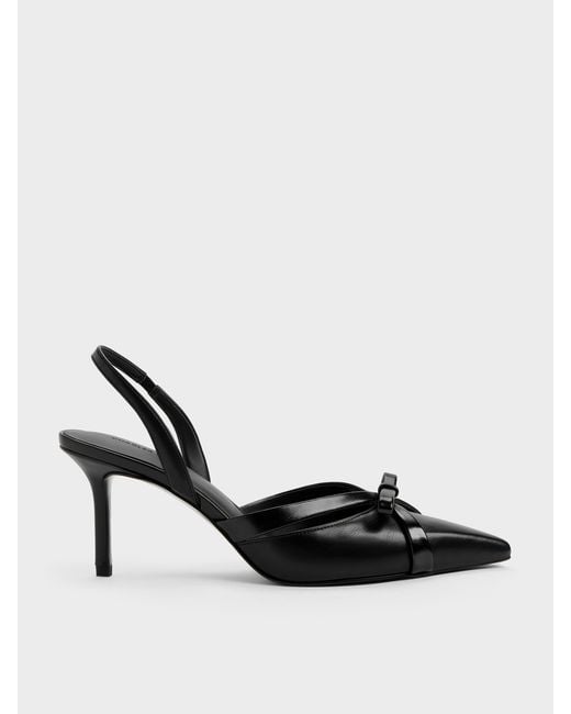 Charles & Keith Black Kaleen Slingback Stilettos