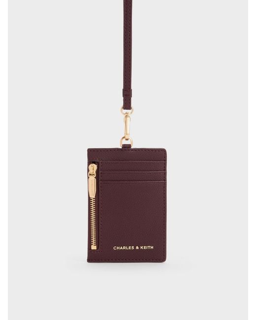 Charles & Keith Purple Twilia Side-Zip Card Holder