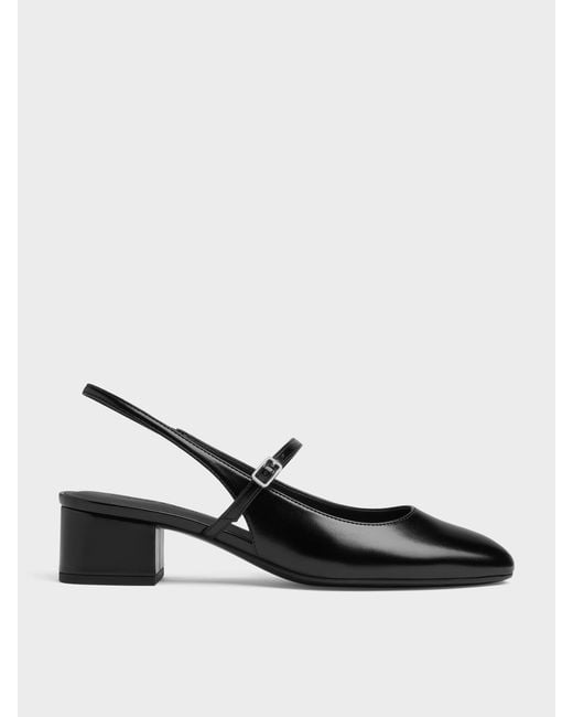 Charles & Keith Black Slingback Mary Jane Pumps