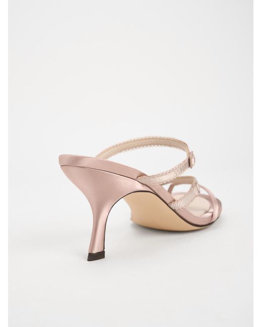 Charles & Keith Natural Satin Strappy-lace Thong Sandals