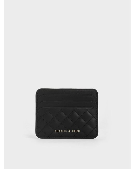 Charles & Keith White Quilted Multi-slot Card Holder