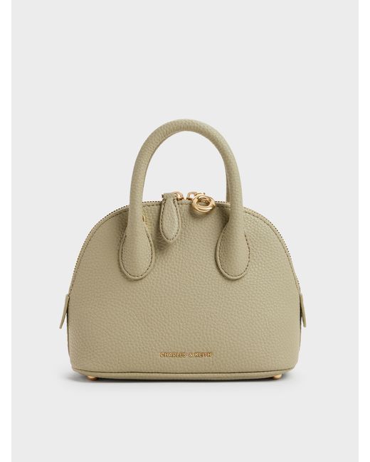 Charles & Keith Natural Beryl Bowling Bag