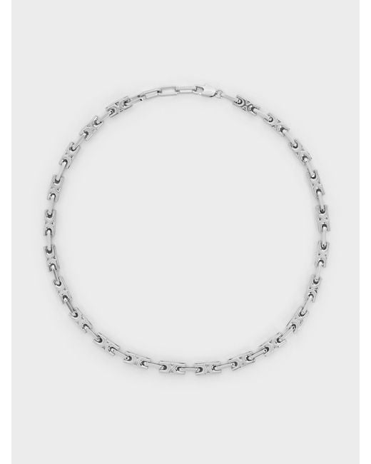 Charles & Keith White Adalyn Interlocking Necklace