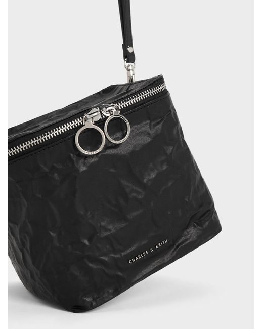 Charles & Keith White Cyrus Boxy Chain-handle Bag