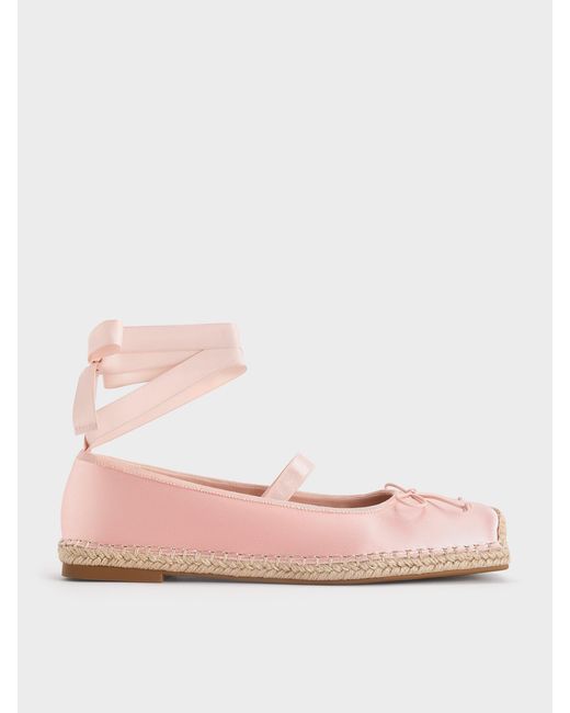 Charles & Keith Pink Bernadine Espadrille Flats