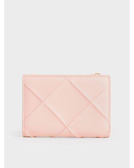 Charles & Keith Pink Eleni Quilted Wallet