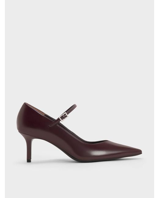 Charles & Keith Brown Pointed Mary Jane Pumps