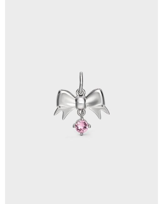 Charles & Keith Pink Paige Crystal Bow Charm