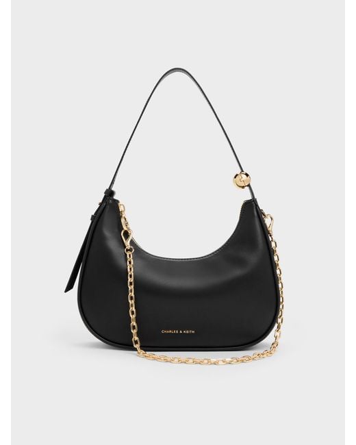 Charles & Keith Black Jesmyn Chain Two-way Bag