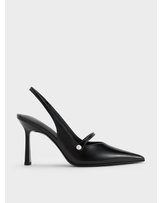 Charles & Keith Multicolor Helena Pearl Pointed Slingback Pumps