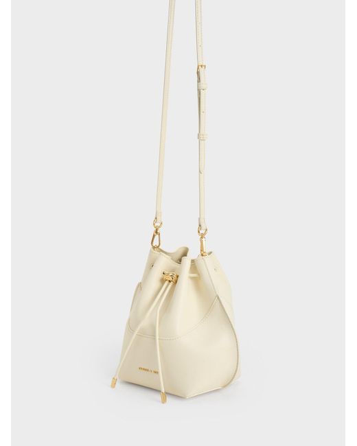 Charles & Keith White Cassiopeia Bucket Bag