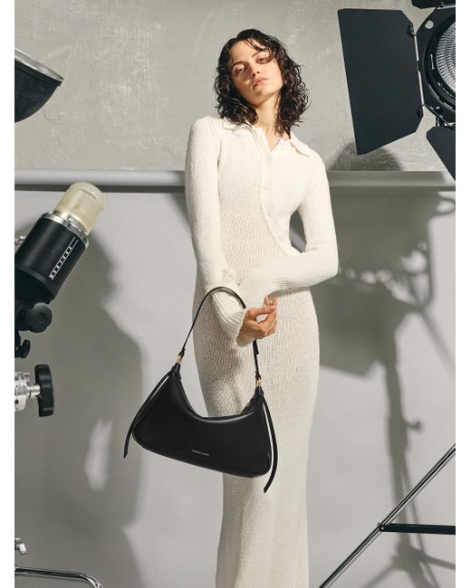 Charles & Keith Black Calla Shoulder Bag
