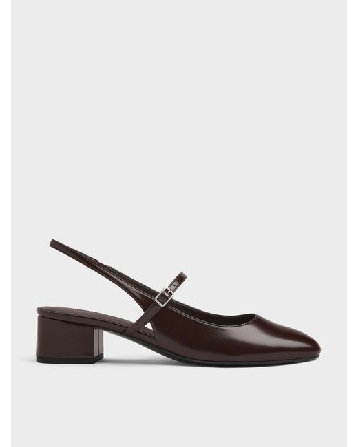 Charles & Keith Natural Slingback Mary Jane Pumps