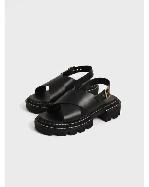 crossover slingback sandals