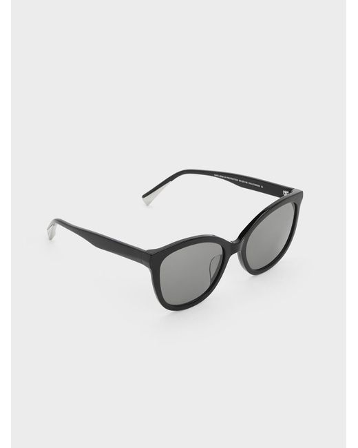 Charles & Keith Gray Recycled Acetate Oval Sunglasses