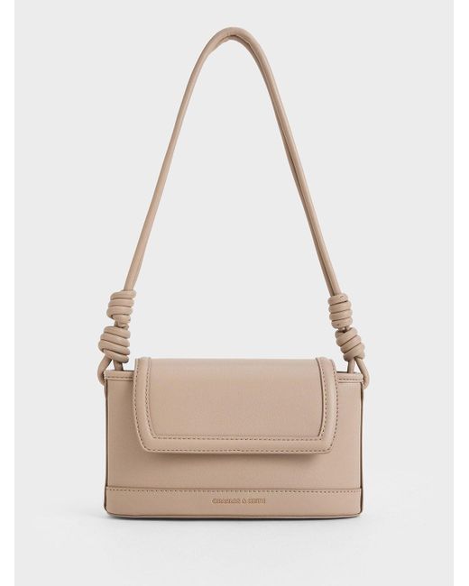 Charles & Keith White Sabine Knotted-strap Bag