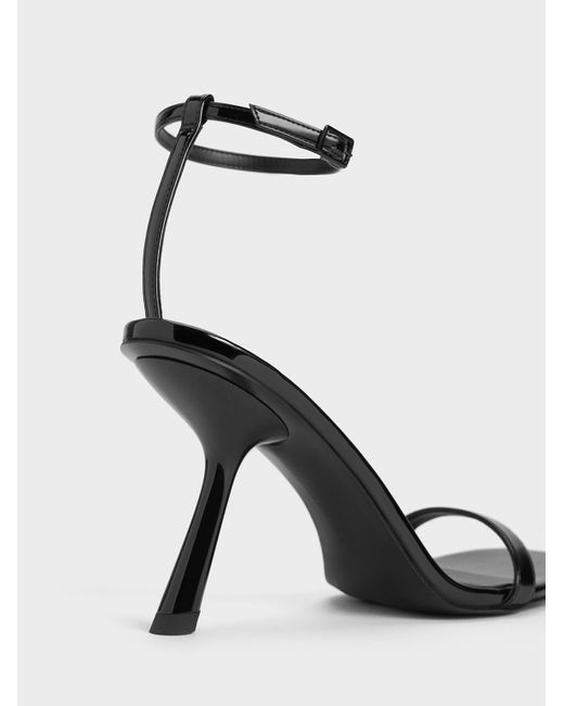 Charles & Keith Multicolor Patent Slant-heel Ankle-strap Sandals
