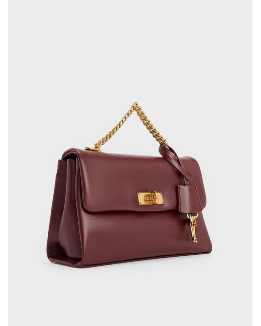 Charles & Keith Purple Kerry Chain-Handle Crossbody Bag