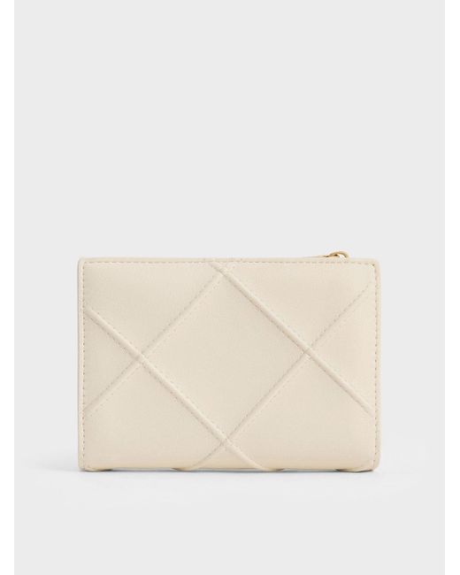 Charles & Keith Natural Eleni Quilted Wallet