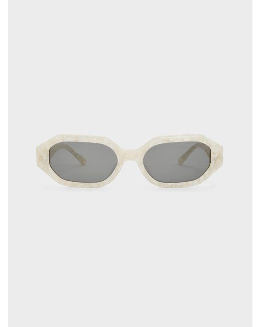 Charles & Keith Multicolor Gabine Recycled Acetate Oval Sunglasses