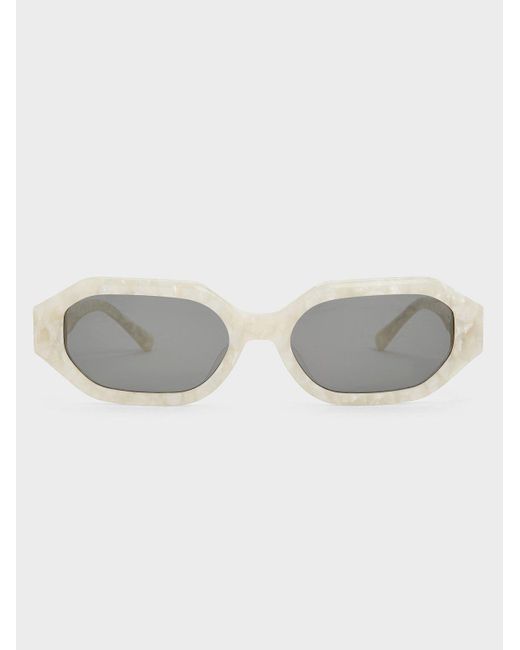 Charles & Keith Multicolor Gabine Recycled Acetate Oval Sunglasses