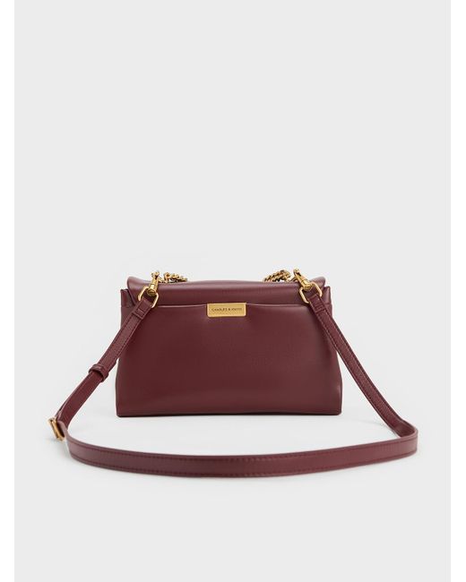 Charles & Keith Purple Kerry Chain-Handle Crossbody Bag