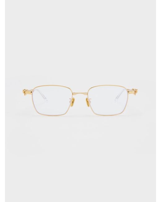 Charles & Keith Multicolor Paige Clear Rectangular Sunglasses