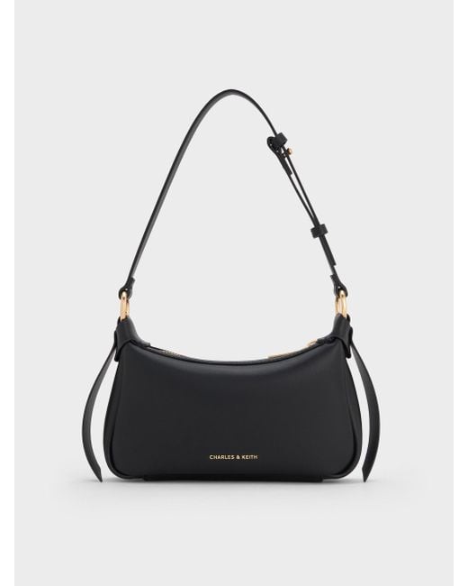 Charles & Keith Black Mini Calla Shoulder Bag