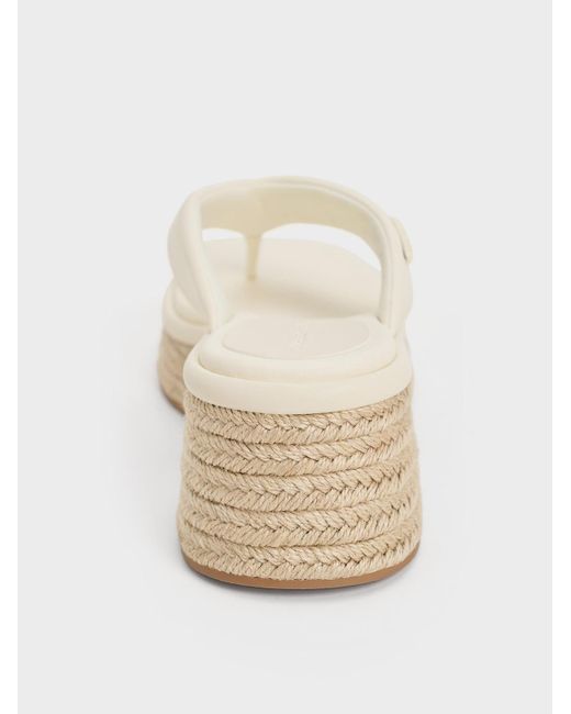 Charles & Keith Natural Espadrille Thong Sandals