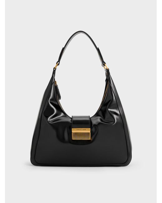 Charles & Keith Black Charlot Hobo Bag