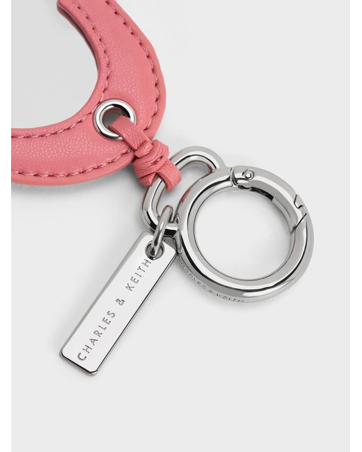 Charles & Keith Pink Heart Quilted Mirror Charm