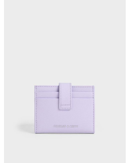 Charles & Keith Purple Snap Button Card Holder
