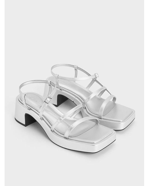 Charles & Keith White Selene Strappy Sandals