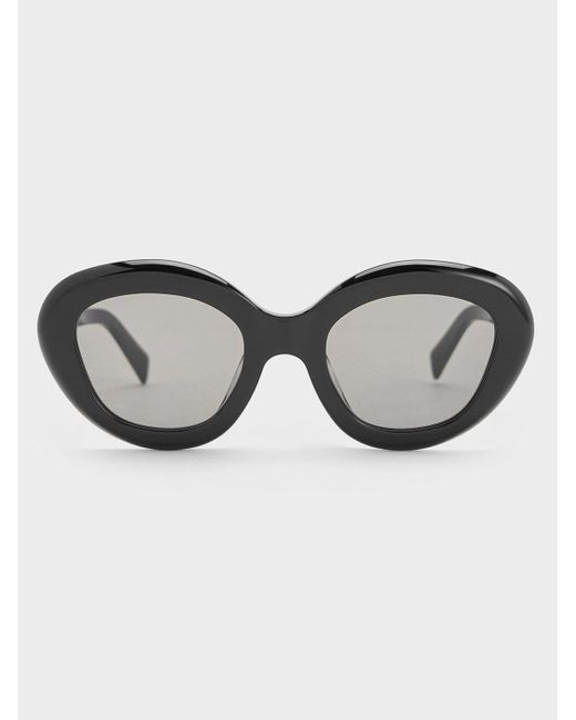 Charles & Keith Gray Recycled Acetate Cateye Sunglasses