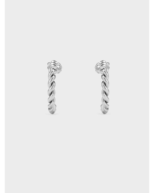 Charles & Keith Blue Sable Rope-Knot Hoop Earrings