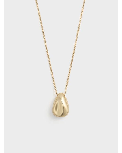Charles & Keith White Donora Sculptural Pendant Necklace