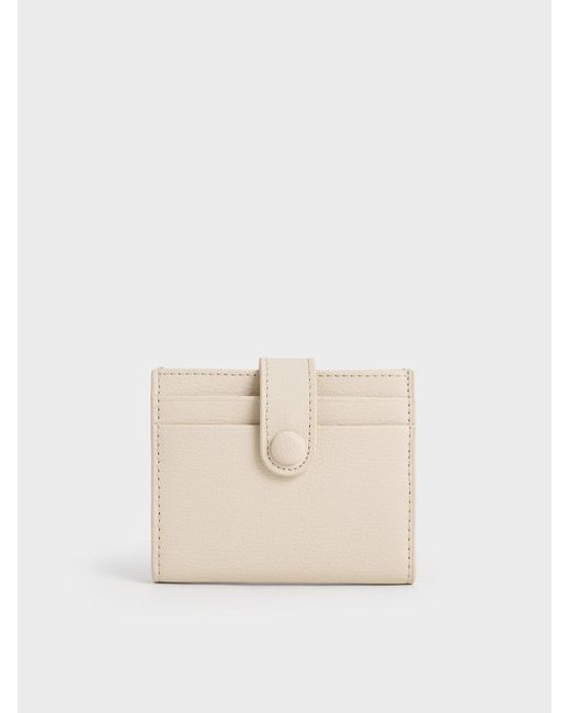 Charles & Keith Natural Bliss Snap Button Card Holder