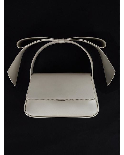 Charles & Keith Natural Leather Bow Top-handle Bag