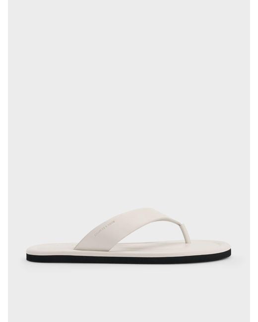Charles & Keith White Trinah Thong Sandals