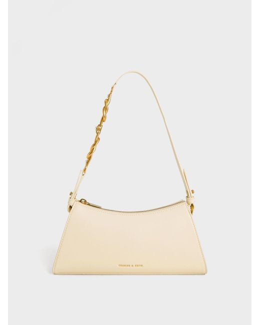 Charles & Keith Multicolor Metallic-accent Strap Trapeze Bag
