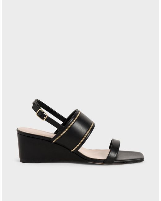 charles and keith black wedges