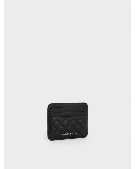 Charles & Keith White Quilted Multi-slot Card Holder