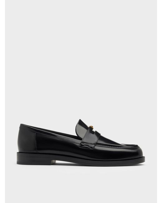 Charles & Keith Black Georgina Leather Penny Loafers